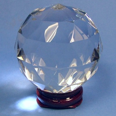 faceted quartz crystal ball