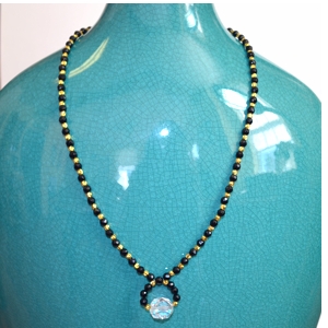 Onyx and Crystal necklace