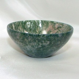 moss agate gemstone bowl
