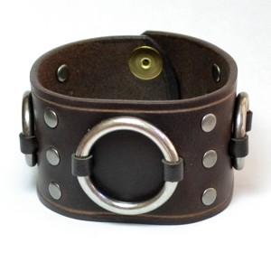 Men's leather cuff bracelet