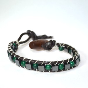 Malachite Leather bracelet