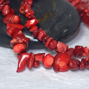 coral gem stone necklace