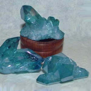 Aqua Aura quartz crystal