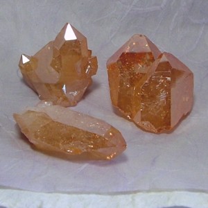 Tangerine Aura quartz crystal