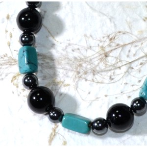 Onyx and turquoise necklace