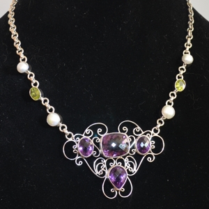 Amethyst gem stone necklace